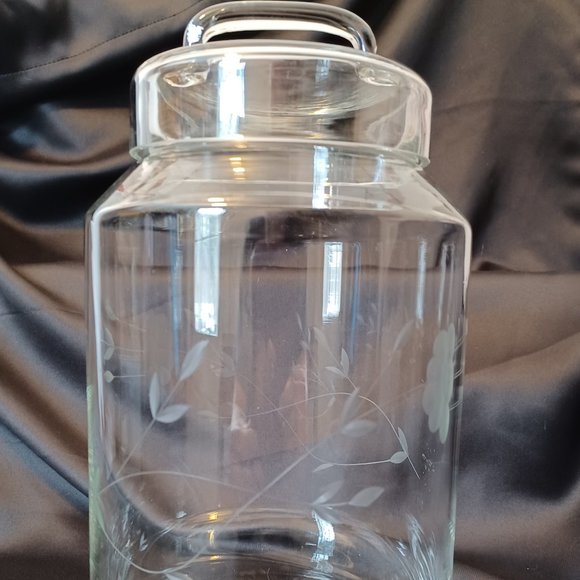 Vintage Princess House Crystal Biscuit Barre #110 Lid. Etched Floral Heritage - Picture 10 of 10